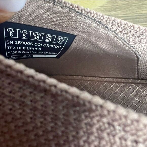 Skechers Cleo Snip Flats Womens 8M Mocha Tan Chain Woven Stretch Shoes - Picture 7 of 7